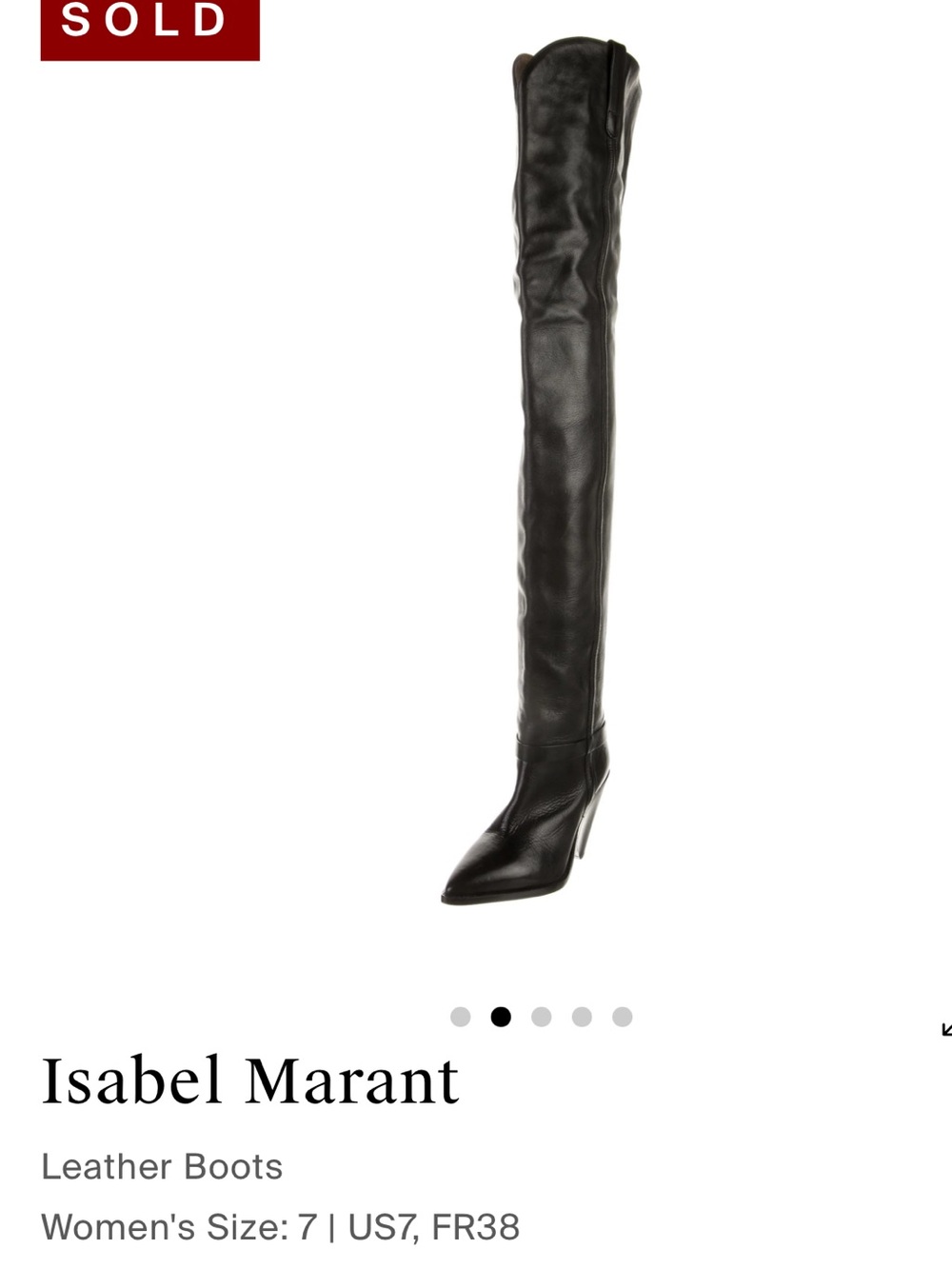 Women’s Black Over-the-Knee Leather Heeled Boots - Picture 6 of 8